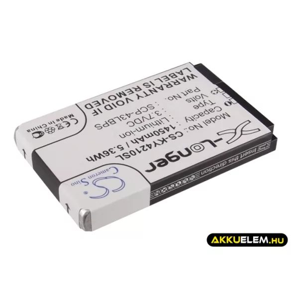 Utángyártott Kyocera mobil Li-ion akkumulátor 3.7V 1450mAh SCP-43LBPS, 5AAXBT048GEA - CameronSino
