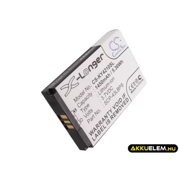 Utángyártott Kyocera mobil Li-ion akkumulátor 3.7V 1450mAh SCP-43LBPS, 5AAXBT048GEA - CameronSino
