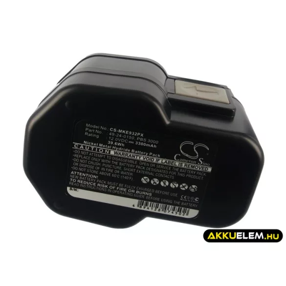 Utángyártott Milwaukee szerszámgép Ni-MH akkumulátor 12V 3300mAh 4932367904, 4932376508 - CameronSino