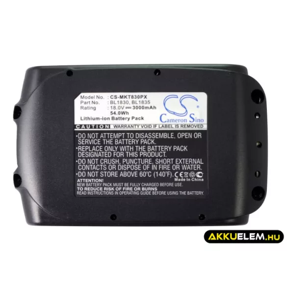 Utángyártott Makita szerszámgép Li-ion akkumulátor 18V 3000mAh 194205-3, BL1830 - CameronSino