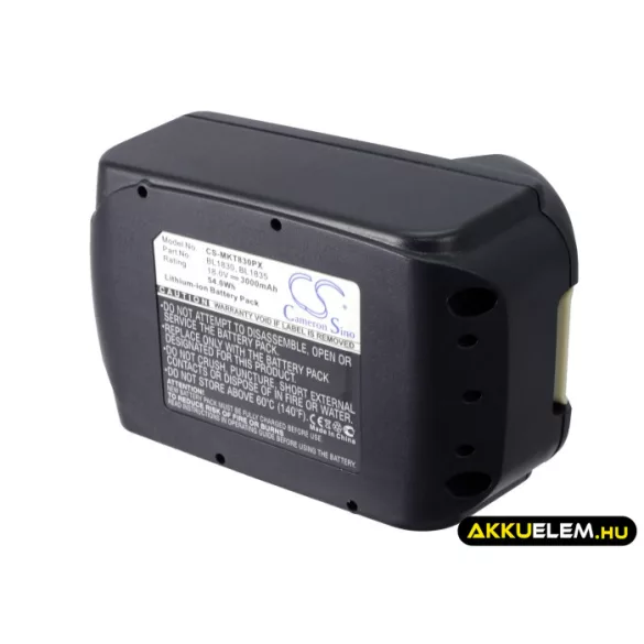 Utángyártott Makita szerszámgép Li-ion akkumulátor 18V 3000mAh 194205-3, BL1830 - CameronSino