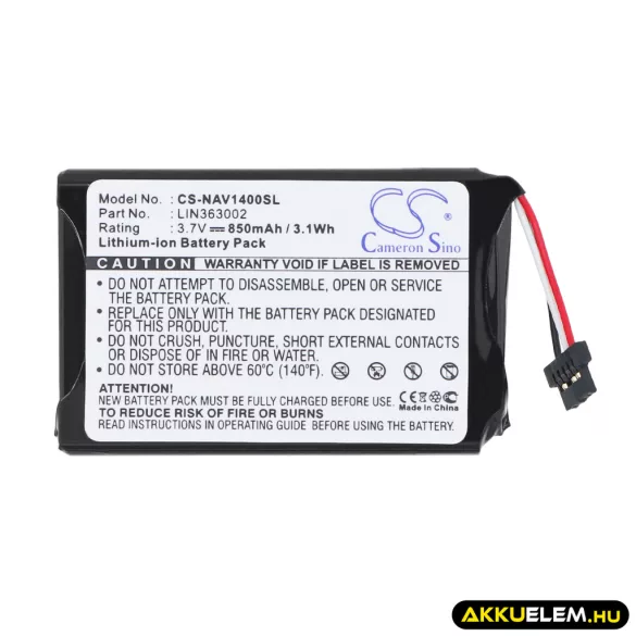 Utángyártott Navigon GPS Li-ion akkumulátor 3.7V 850mAh LIN363002 - CameronSino