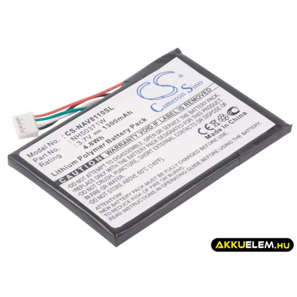 Utángyártott Navigon GPS Li-Polymer akkumulátor 3.7V 1300mAh 761NH50371W - CameronSino