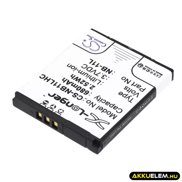 Utángyártott Canon Kamera Li-ion akkumulátor 3.7V 680mAh NB-11L, NB-11LH - CameronSino