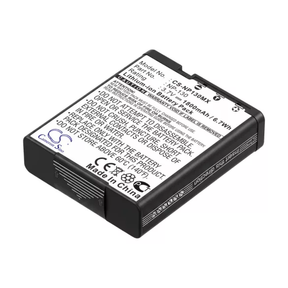 Utángyártott Casio Kamera Li-ion akkumulátor 3.7V 1800mAh NP-130, NP-130A - CameronSino