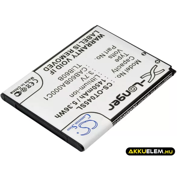 Utángyártott TCL mobil Li-ion akkumulátor 3.7V 1450mAh - CameronSino