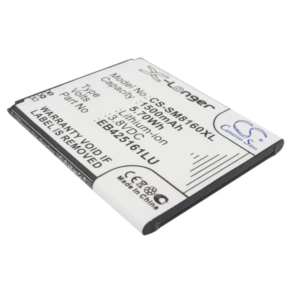 Utángyártott Samsung mobil Li-ion akkumulátor 3.8V 1500mAh EB425161LU, EB425161LA - CameronSino