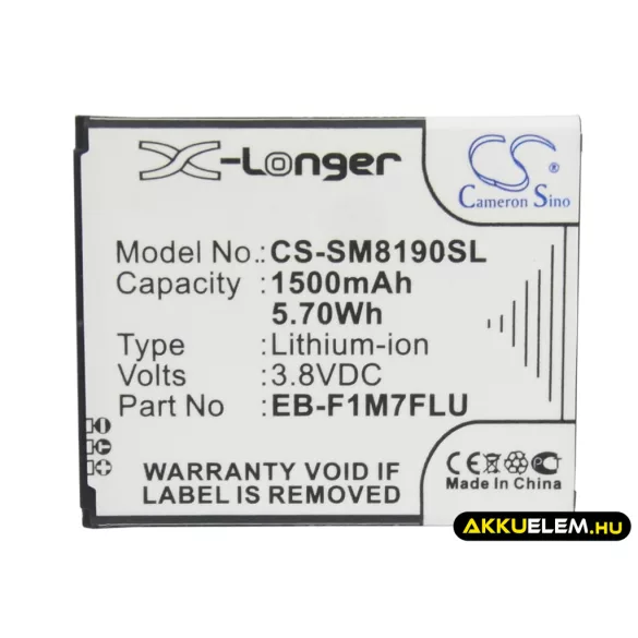 Utángyártott Samsung mobil Li-ion akkumulátor 3.8V 1500mAh EB-F1M7FLU, GH43-03795A - CameronSino