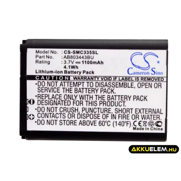 Utángyártott Samsung mobil Li-ion akkumulátor 3.7V 1100mAh AB803443BU - CameronSino