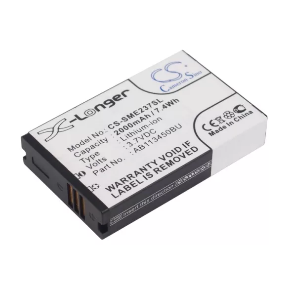 Utángyártott Samsung mobil Li-ion akkumulátor 3.7V 2000mAh AB113450BU, AB113450BUCSTD - CameronSino