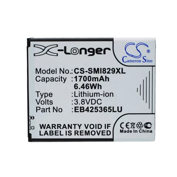 Utángyártott Samsung mobil Li-ion akkumulátor 3.8V 1700mAh EB425365LU - CameronSino