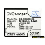 Utángyártott Samsung mobil Li-ion akkumulátor 3.7V 1300mAh EB494353VU, EB494353VA - CameronSino
