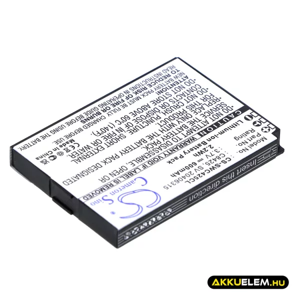 Utángyártott Swissvoice Vezeték nélküli telefon Li-ion akkumulátor 3.7V 600mAh C8425, SV 20406315 - CameronSino