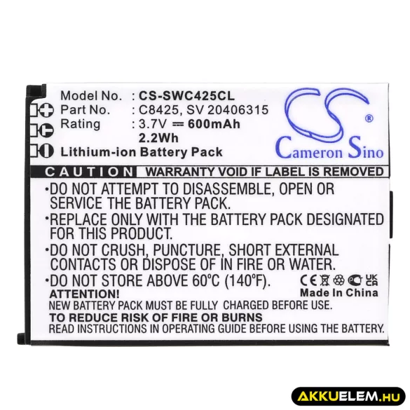 Utángyártott Swissvoice Vezeték nélküli telefon Li-ion akkumulátor 3.7V 600mAh C8425, SV 20406315 - CameronSino