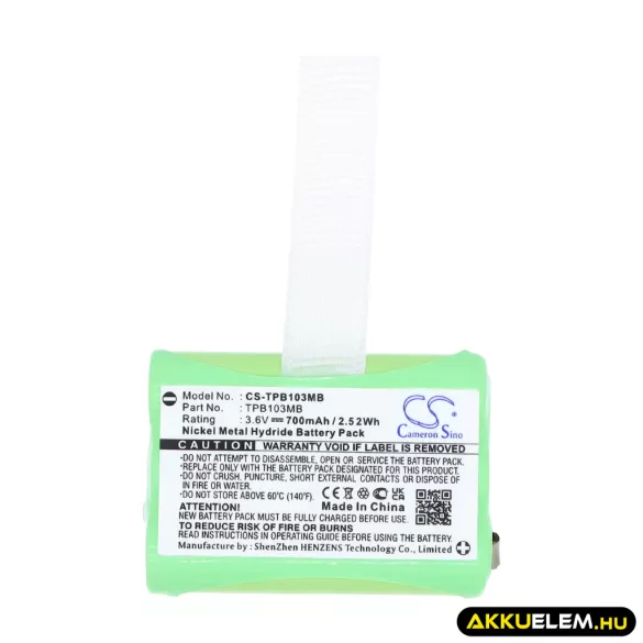 Utángyártott Topcom Babafigyelő Ni-MH akkumulátor 3.6V 700mAh - CameronSino
