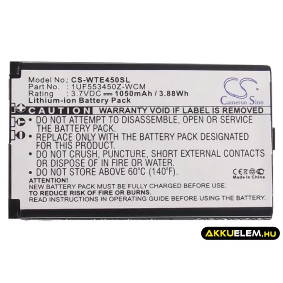 Utángyártott Bamboo Tablet Li-ion akkumulátor 3.7V 1050mAh 1UF553450Z-WCM, B056P036-1004 - CameronSino
