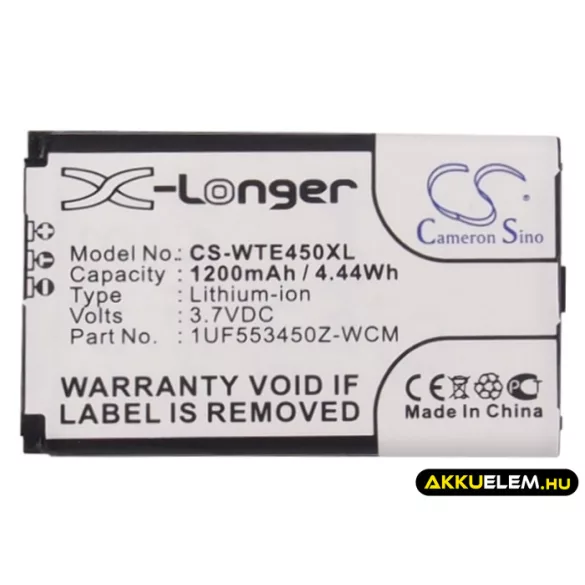 Utángyártott Wacom Tablet Li-ion akkumulátor 3.7V 1200mAh 1UF553450Z-WCM, B056P036-1004 - CameronSino