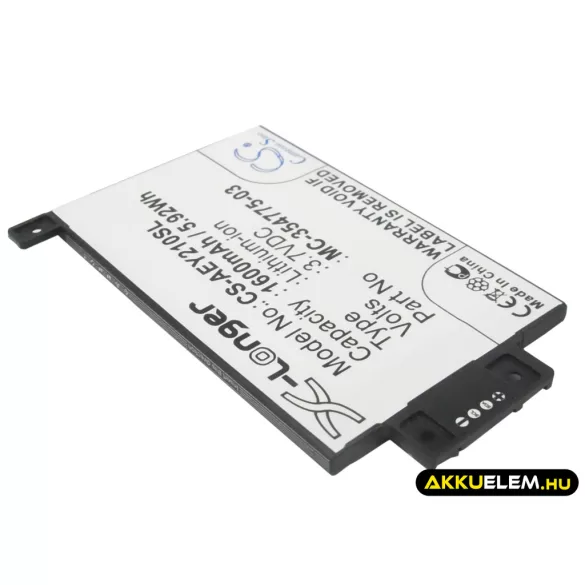 Utángyártott Amazon E-könyv Li-ion akkumulátor 3.7V 1600mAh S2011-003-A, MC-354775-03 - CameronSino