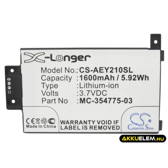 Utángyártott Amazon E-könyv Li-ion akkumulátor 3.7V 1600mAh S2011-003-A, MC-354775-03 - CameronSino