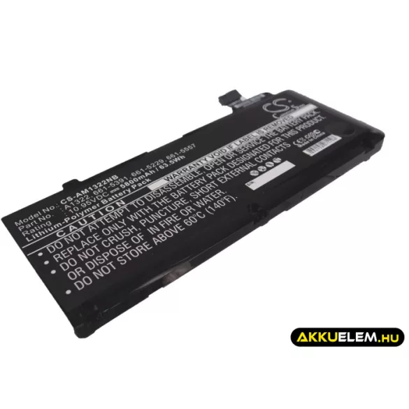Utángyártott Apple laptop Li-Polymer akkumulátor 10.95V 5800mAh A1322, 020-6547-A - CameronSino
