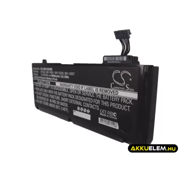 Utángyártott Apple laptop Li-Polymer akkumulátor 10.95V 5800mAh A1322, 020-6547-A - CameronSino