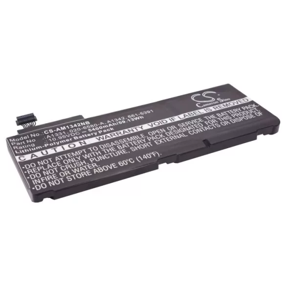Utángyártott Apple laptop Li-Polymer akkumulátor 10.95V 5400mAh A1331, A1342 - CameronSino