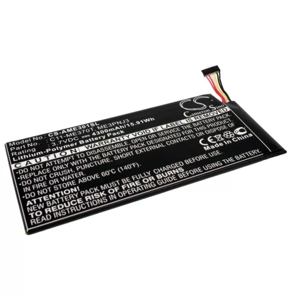 Utángyártott Google Tablet Li-Polymer akkumulátor 3.7V 4300mAh C11-ME370T, ME3PNJ3 - CameronSino