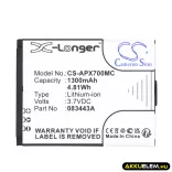 Utángyártott Actionpro Kamera Li-ion akkumulátor 3.7V 1300mAh 083443A - CameronSino