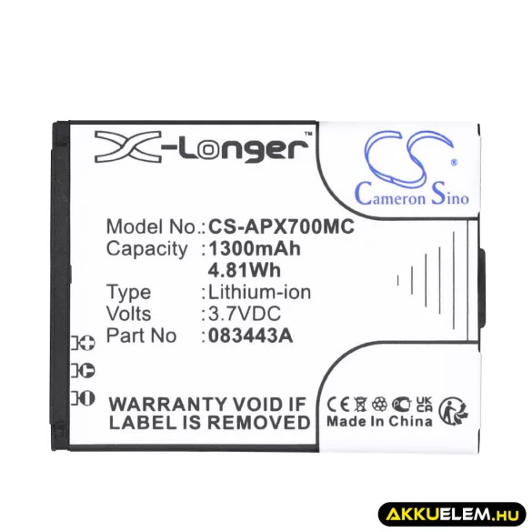 Utángyártott Actionpro Kamera Li-ion akkumulátor 3.7V 1300mAh 083443A - CameronSino