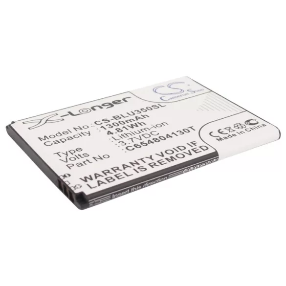 Utángyártott BLU mobil Li-ion akkumulátor 3.7V 1300mAh C654804130T - CameronSino