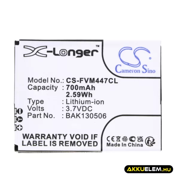 Utángyártott FRITZ!Fon Vezeték nélküli telefon Li-ion akkumulátor 3.7V 700mAh BAK130506, 312BAT016 - CameronSino