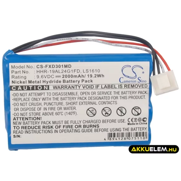 Utángyártott Fukuda Orvosi Ni-MH akkumulátor 9.6V 2000mAh HHR-19AL24G1FD, LS1610 - CameronSino