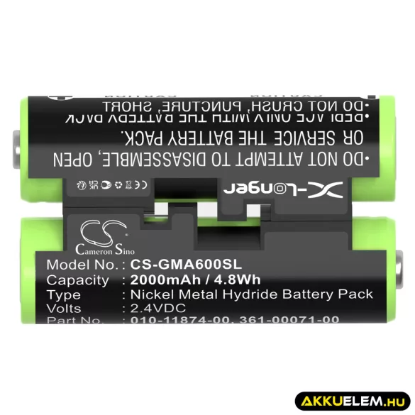 Utángyártott Garmin GPS Ni-MH akkumulátor 2.4V 2000mAh 010-11874-00, 361-00071-00 - CameronSino