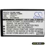 Utángyártott Garmin Kamera Li-ion akkumulátor 3.7V 1800mAh 010-11599-00, 010-11654-03 - CameronSino