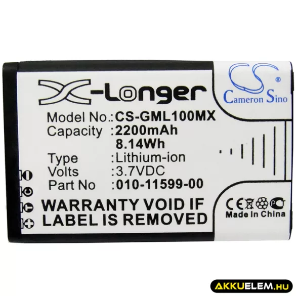 Utángyártott Garmin Kamera Li-ion akkumulátor 3.7V 2200mAh 010-11599-00, 010-11654-03 - CameronSino