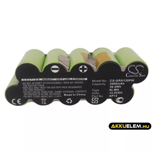Utángyártott Gardena Kertészeti eszköz Ni-MH akkumulátor 12V 3000mAh AP12 - CameronSino