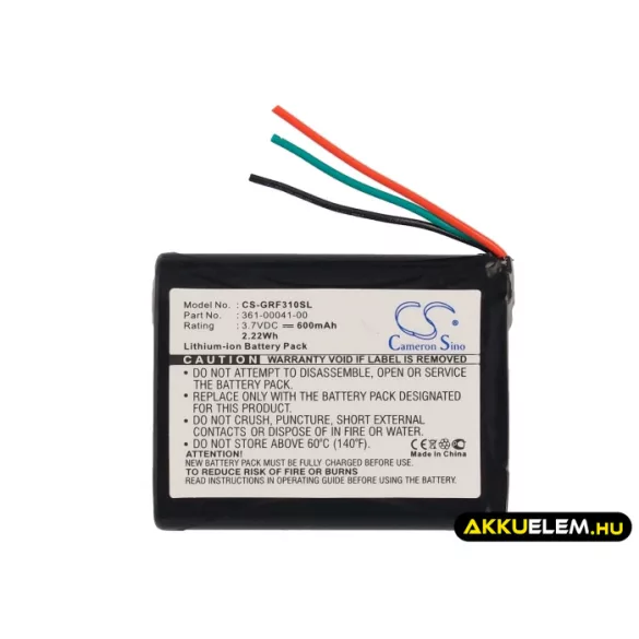 Utángyártott Garmin GPS Li-ion akkumulátor 3.7V 600mAh 361-00041-00 - CameronSino