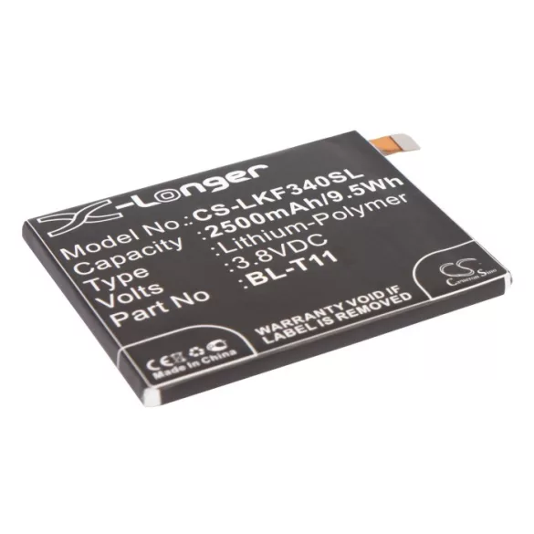 Utángyártott LG mobil Li-Polymer akkumulátor 3.8V 2500mAh BL-T11, EAC62218301 - CameronSino