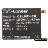 Utángyártott LG mobil Li-Polymer akkumulátor 3.8V 2500mAh BL-T11, EAC62218301 - CameronSino