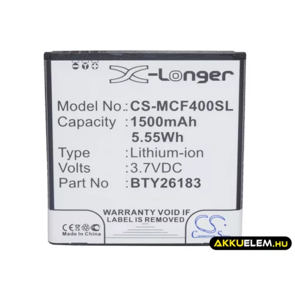 Utángyártott Mobistel mobil Li-ion akkumulátor 3.7V 1500mAh BTY26183, BTY26183Mobistel/STD - CameronSino