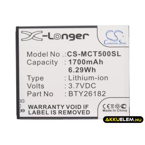 Utángyártott Micromax mobil Li-ion akkumulátor 3.7V 1700mAh - CameronSino