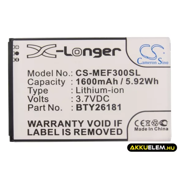 Utángyártott Mobistel mobil Li-ion akkumulátor 3.7V 1600mAh BTY26181, BTY26181Mobistel/STD - CameronSino