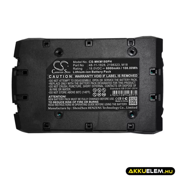 Utángyártott Atlas Copco szerszámgép Li-ion akkumulátor 18V 6000mAh - CameronSino