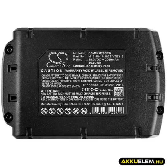 Utángyártott Atlas Copco szerszámgép Li-ion akkumulátor 18V 2000mAh - CameronSino