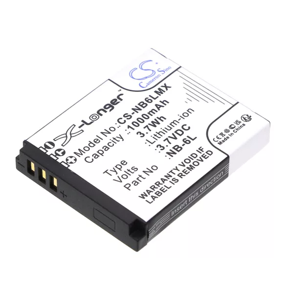 Utángyártott Canon Kamera Li-ion akkumulátor 3.7V 1000mAh NB-6L, NB-6LH - CameronSino