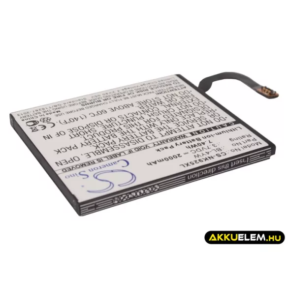Utángyártott Nokia mobil Li-ion akkumulátor 3.7V 2000mAh BL-4YW - CameronSino