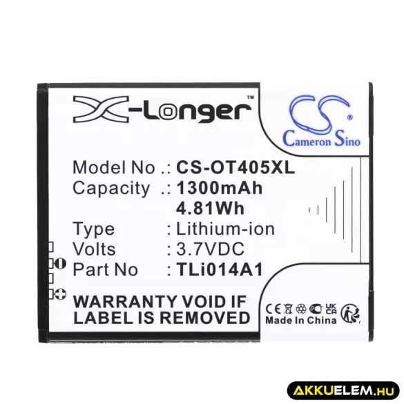 Utángyártott T-Mobile mobil Li-ion akkumulátor 3.7V 1300mAh - CameronSino