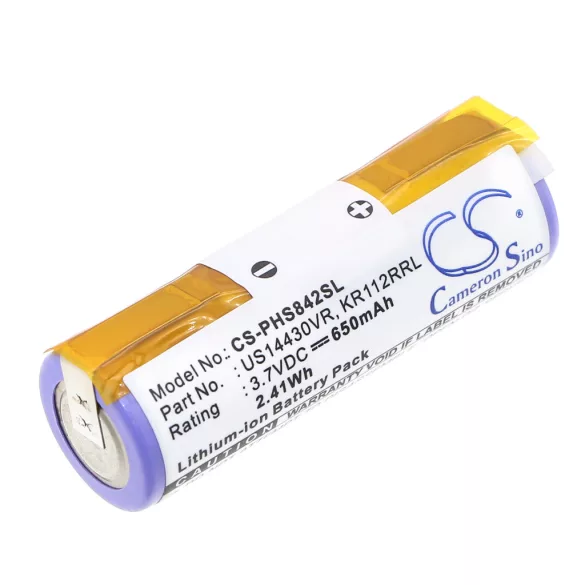 Utángyártott Philips Borotva Li-ion akkumulátor 3.7V 650mAh KR112RRL, US14430VR - CameronSino