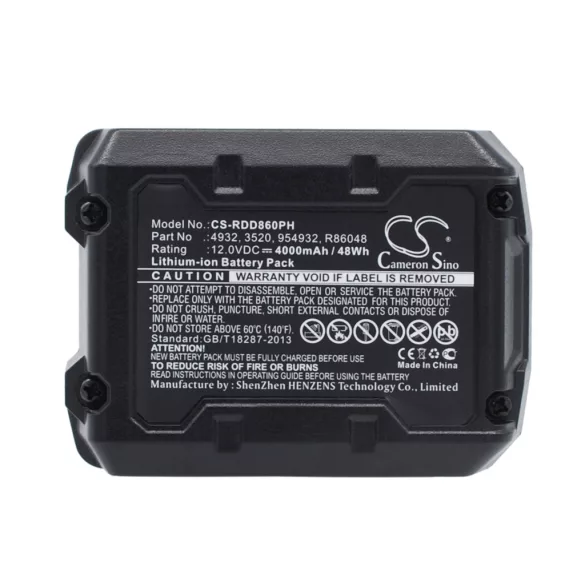 Utángyártott Ridgid szerszámgép Li-ion akkumulátor 12V 4000mAh 130188001, R86048 - CameronSino