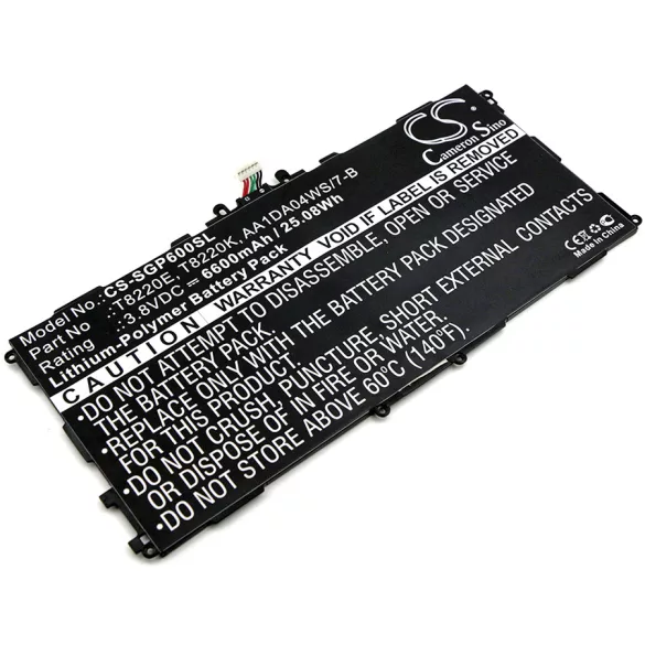 Utángyártott Samsung Tablet Li-Polymer akkumulátor 3.8V 6600mAh AA1DA04WS/7-B, T8220E - CameronSino